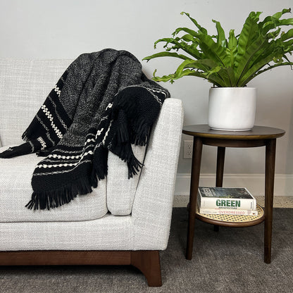 Chunky Black Cuzco Alpaca Throw