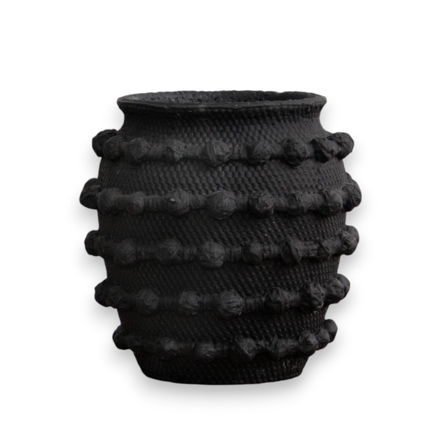 Black Textured Knot Cement Vase
