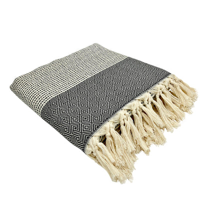 Diamond Stripe Turkish Throw - 4 Colors