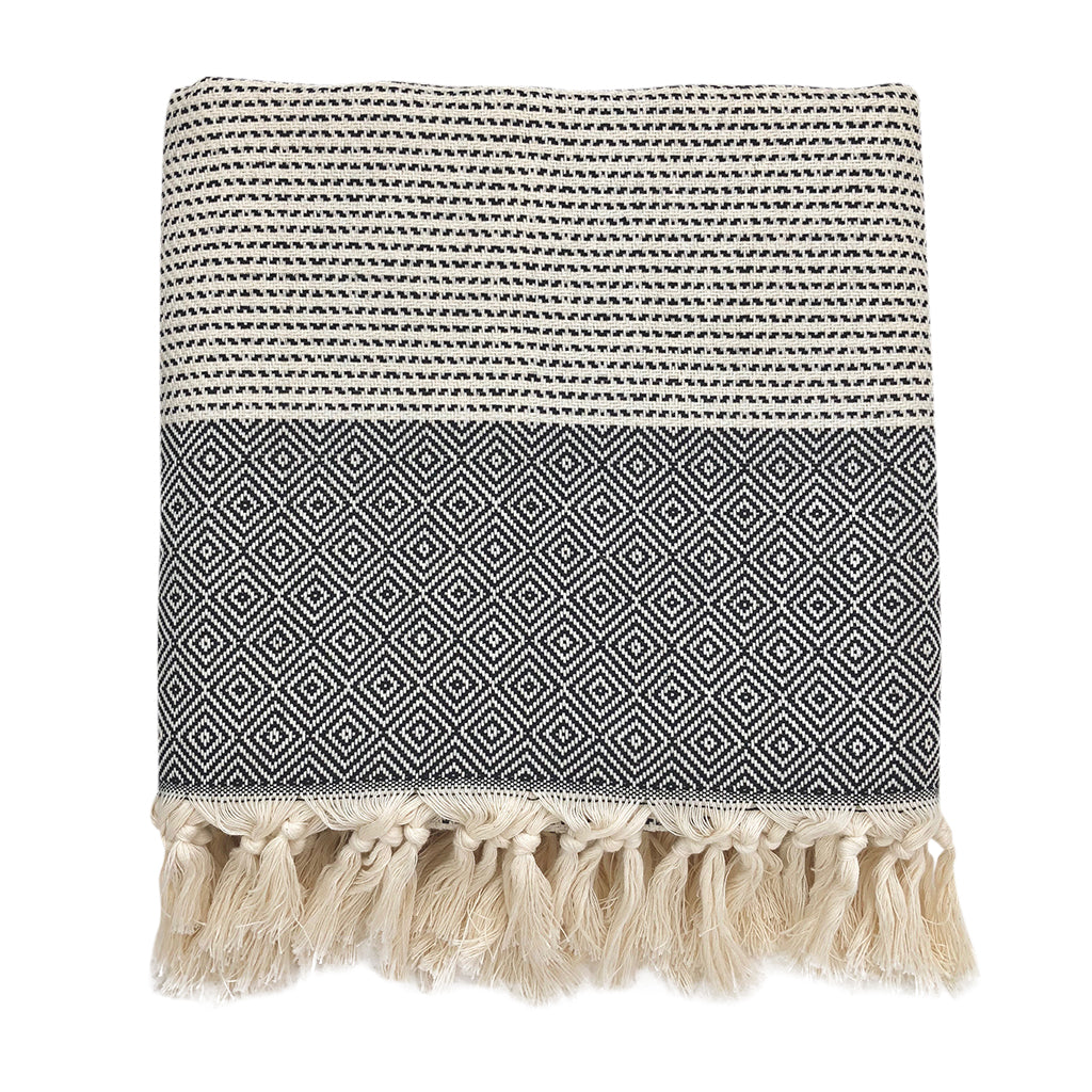 Diamond Stripe Turkish Throw - 4 Colors