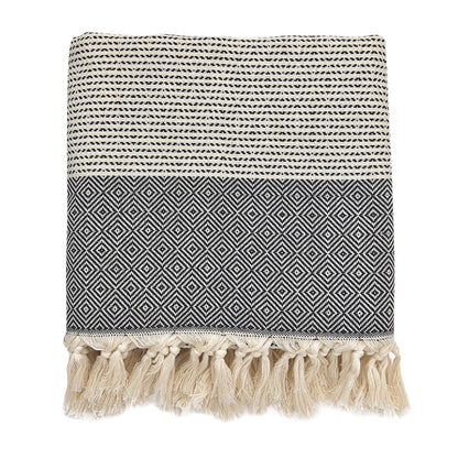 Diamond Stripe Turkish Throw - 4 Colors