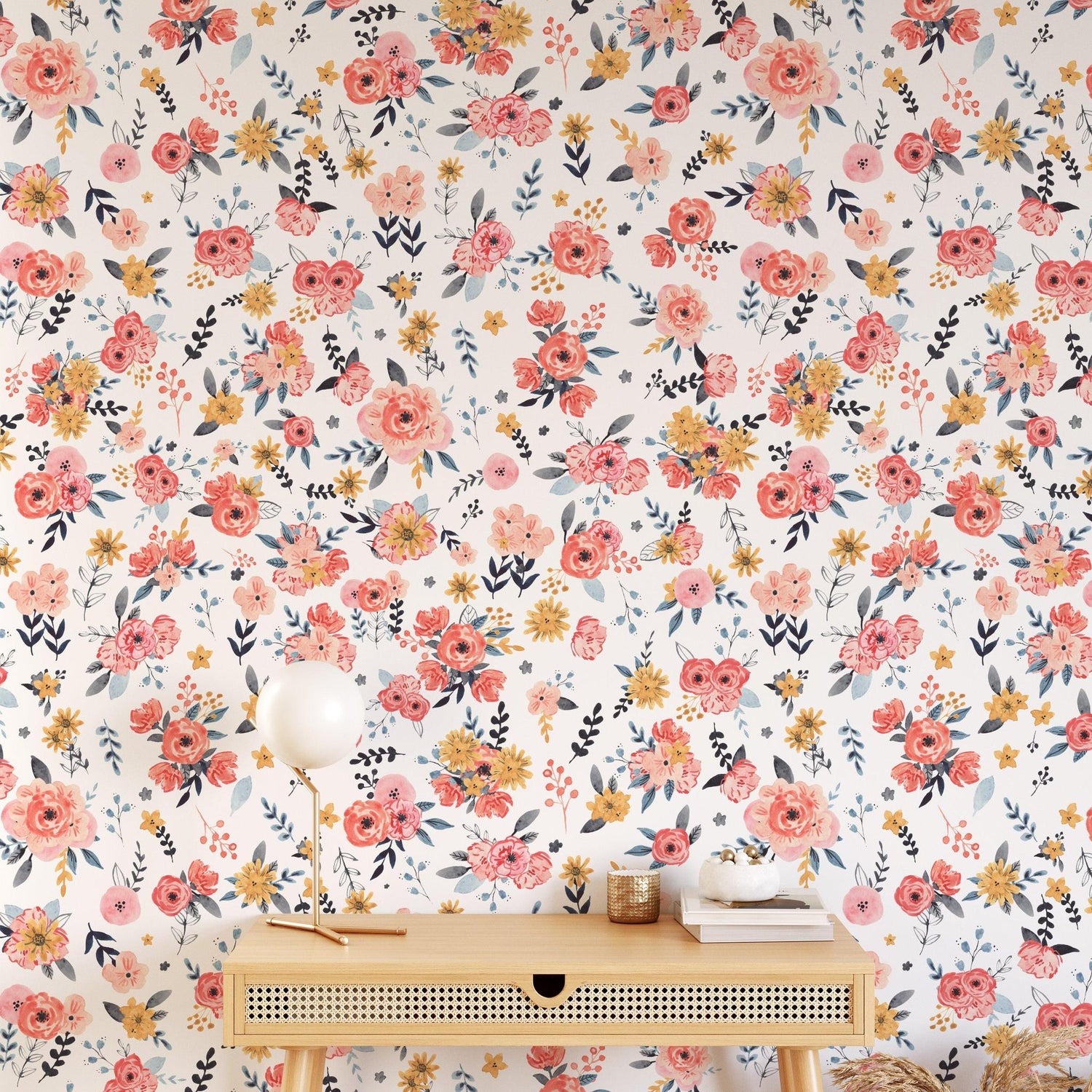 In Bloom Wallpaper - White