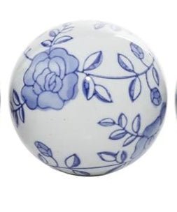 Blue Floral Handmade Ceramic Decorative Orbs