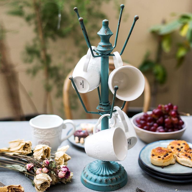 Robin Blue Iron Tiered Cup Holder