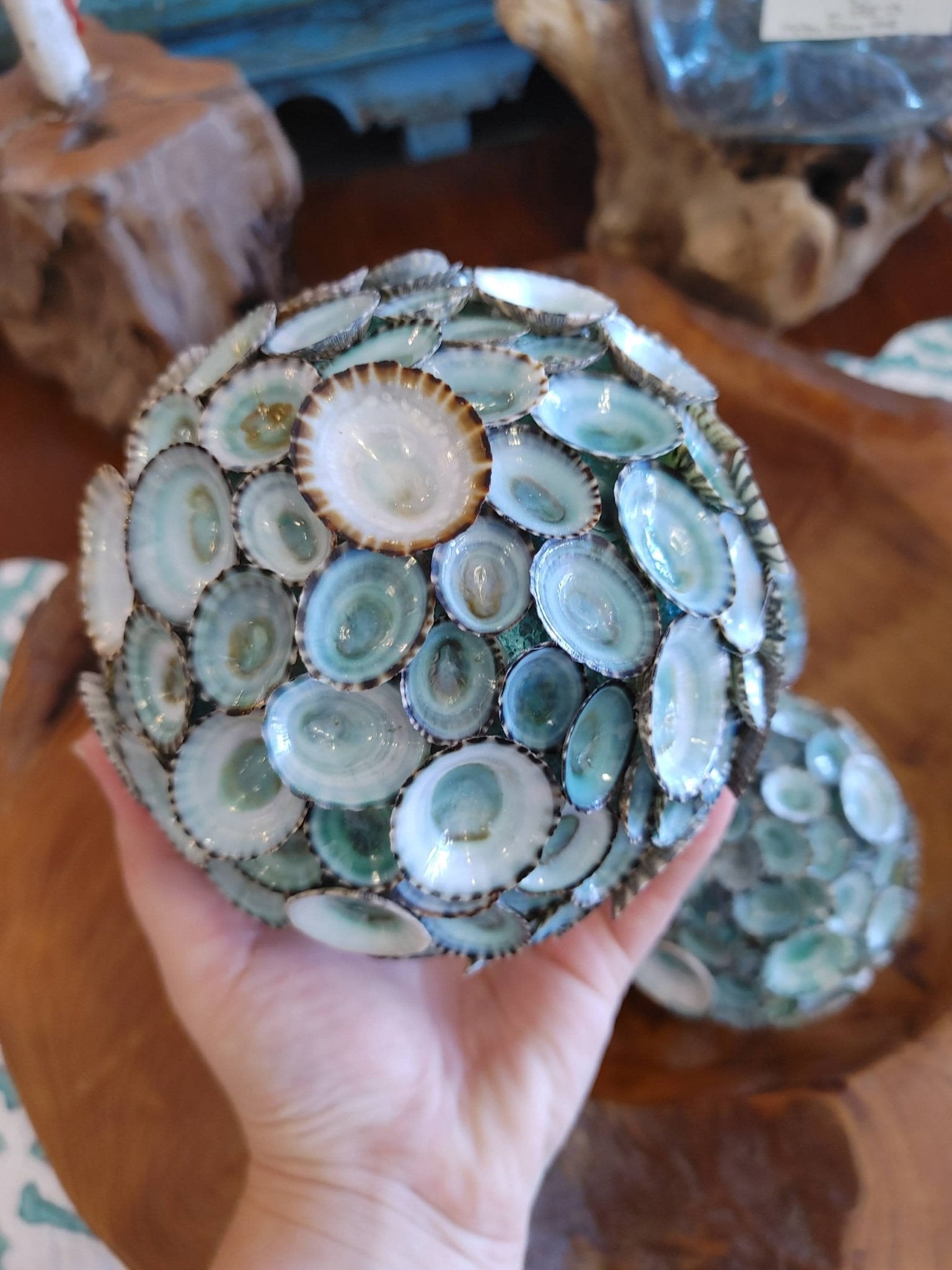 Handmade Blue-Green Limpet Sphere Balls