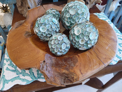 Handmade Blue-Green Limpet Sphere Balls