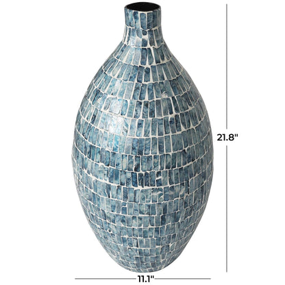 Blue Mother of Pearl Handmade Mosaic Decorative Vases
