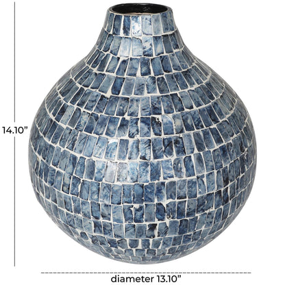 Blue Mother of Pearl Handmade Mosaic Decorative Vases
