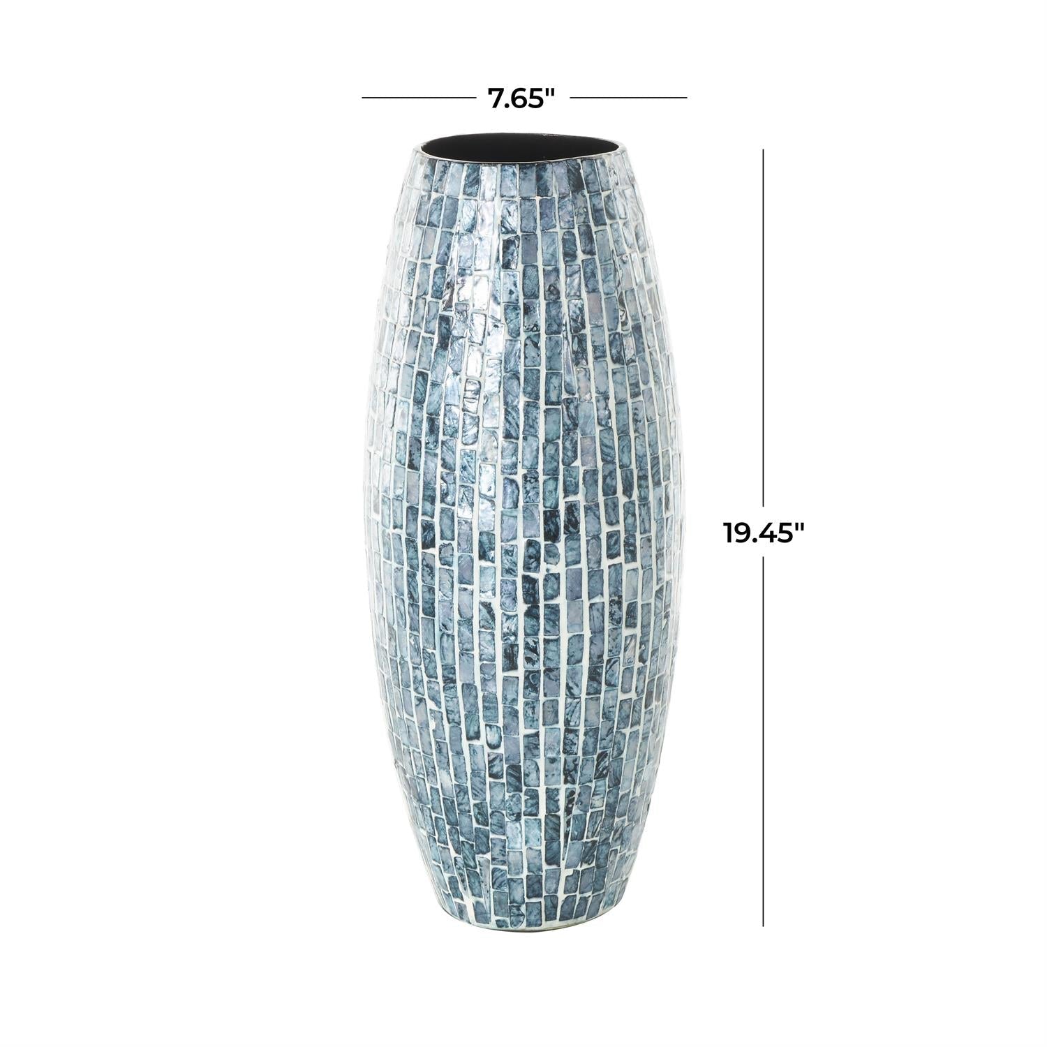 Blue Mother of Pearl Handmade Mosaic Decorative Vases