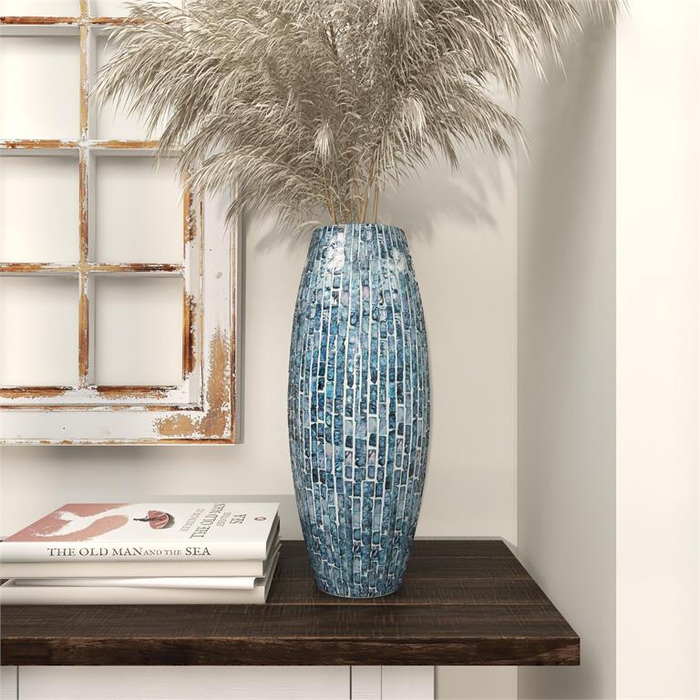 Blue Mother of Pearl Handmade Mosaic Decorative Vases