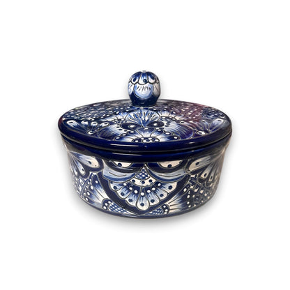 Blue &amp; White Talavera Tortilla Warmer | Handmade Mexican Kitchenware