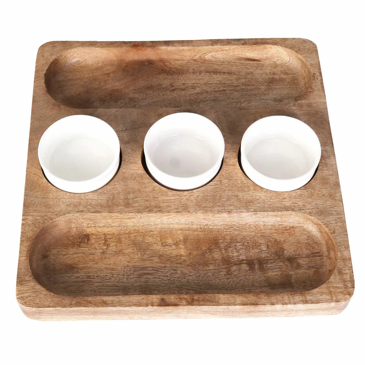 Bouffe Acacia Wood &amp; Ceramic Food Platter