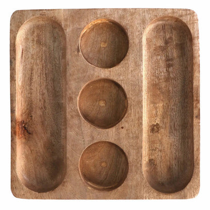 Bouffe Acacia Wood &amp; Ceramic Food Platter