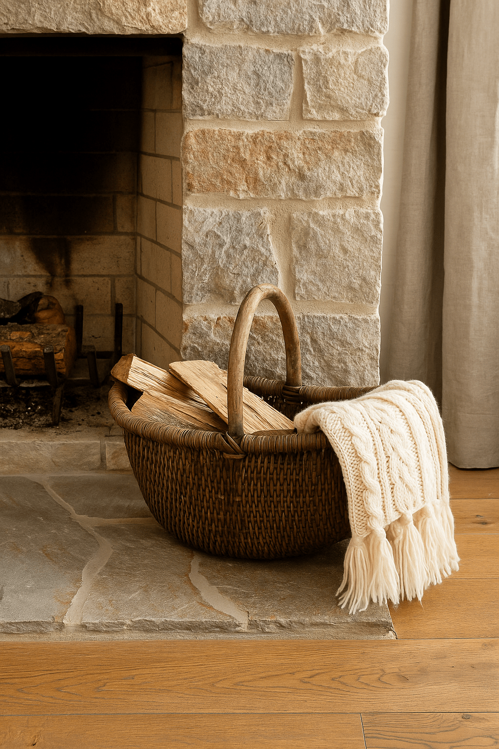 Brodi Handwoven Wicker Basket – Vintage Reproduction, Antique Finish