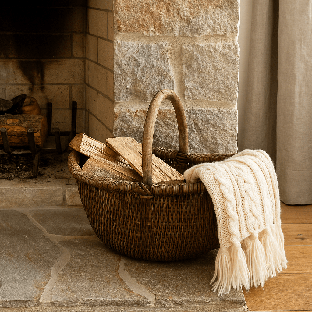Brodi Handwoven Wicker Basket – Vintage Reproduction, Antique Finish