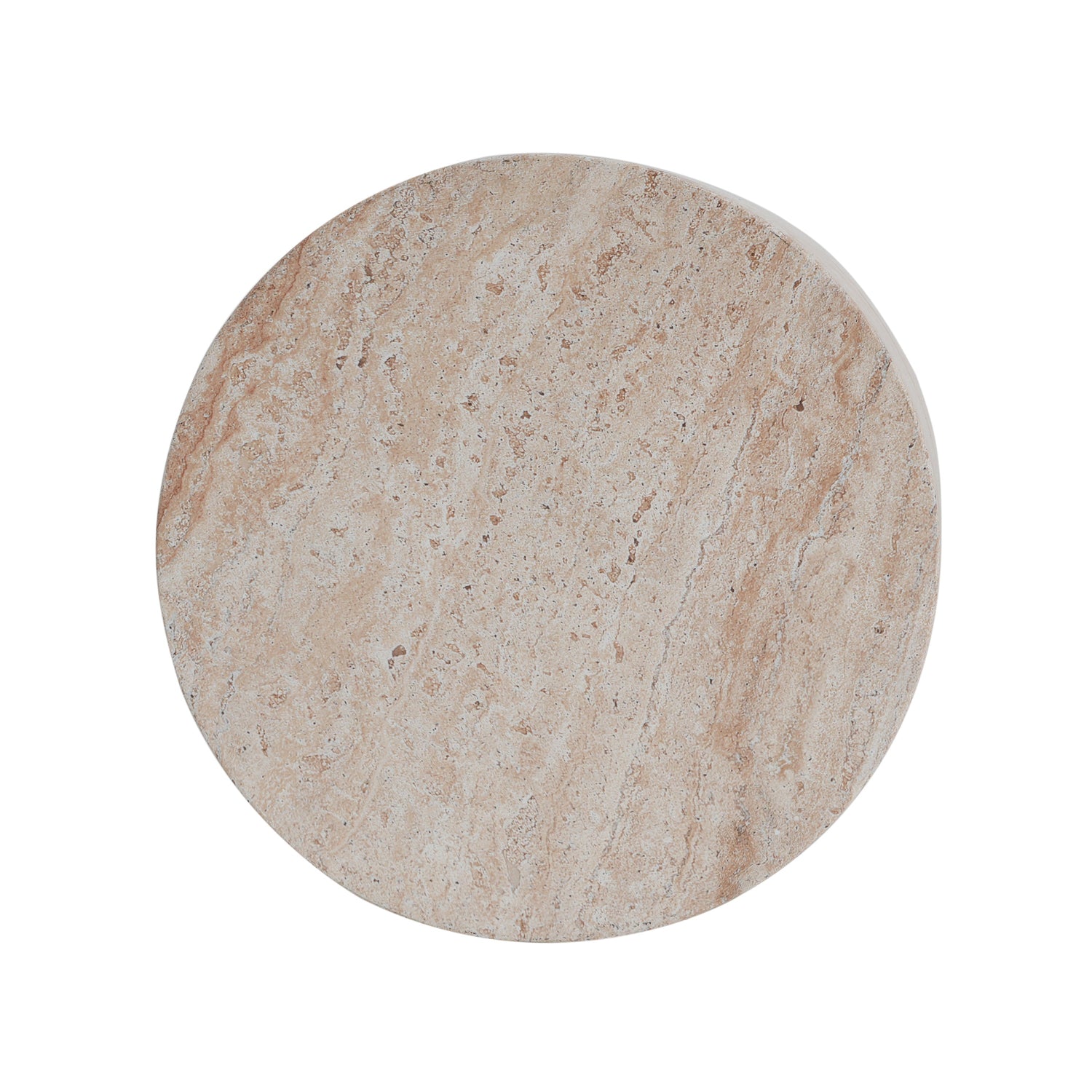 Indoor/Outdoor Concrete Side Table with Travertine Finish