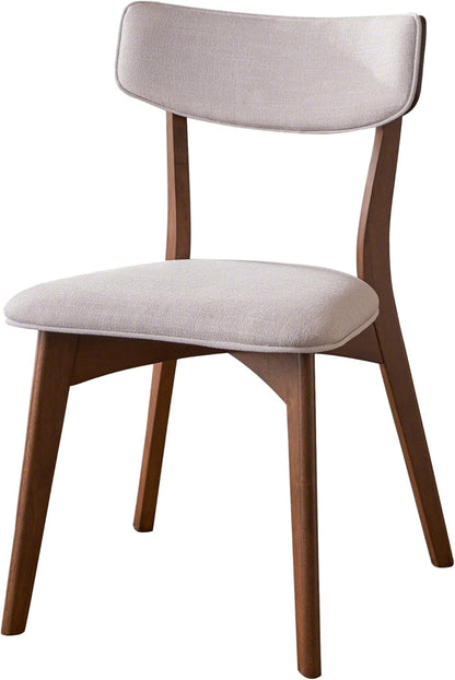 Mid Century A-Frame Dining Set - Walnut with Beige Upholstery