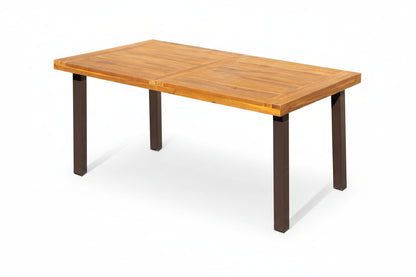 Indoor/Outdoor Dining Table- Acacia Wood With Iron Legs