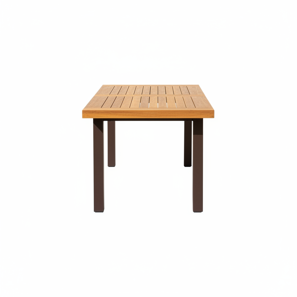 Indoor/Outdoor Dining Table- Acacia Wood With Iron Legs