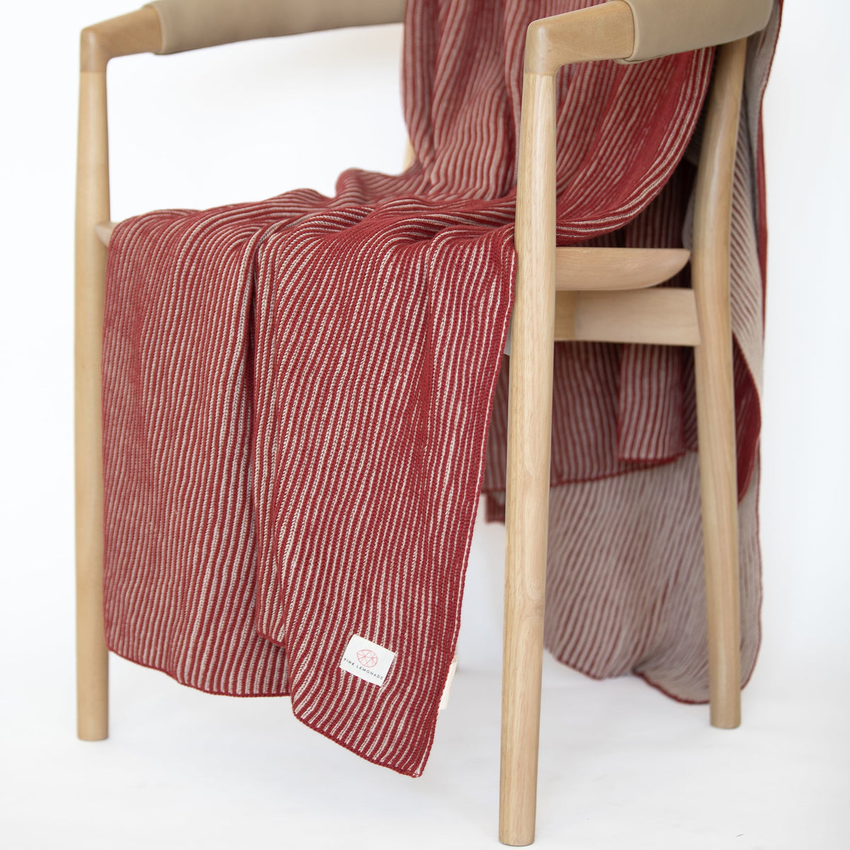 Ribbed Organic Cotton Knit Throw Blanket