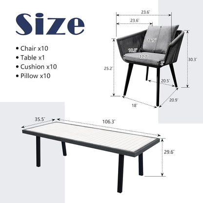 Elegant 11 Piece Patio Dining Set for Outdoor Spaces