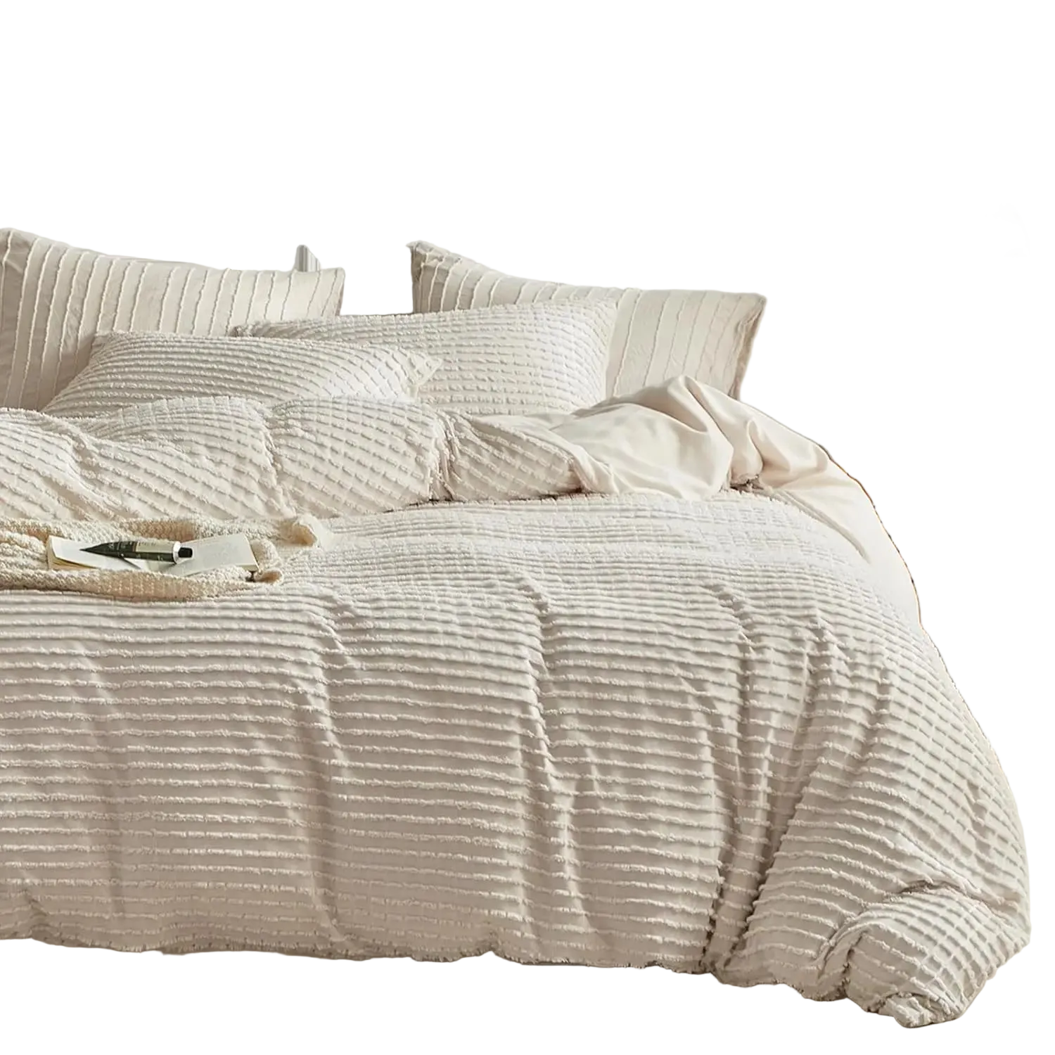 Boho-Style Fringe Duvet Set - Queen