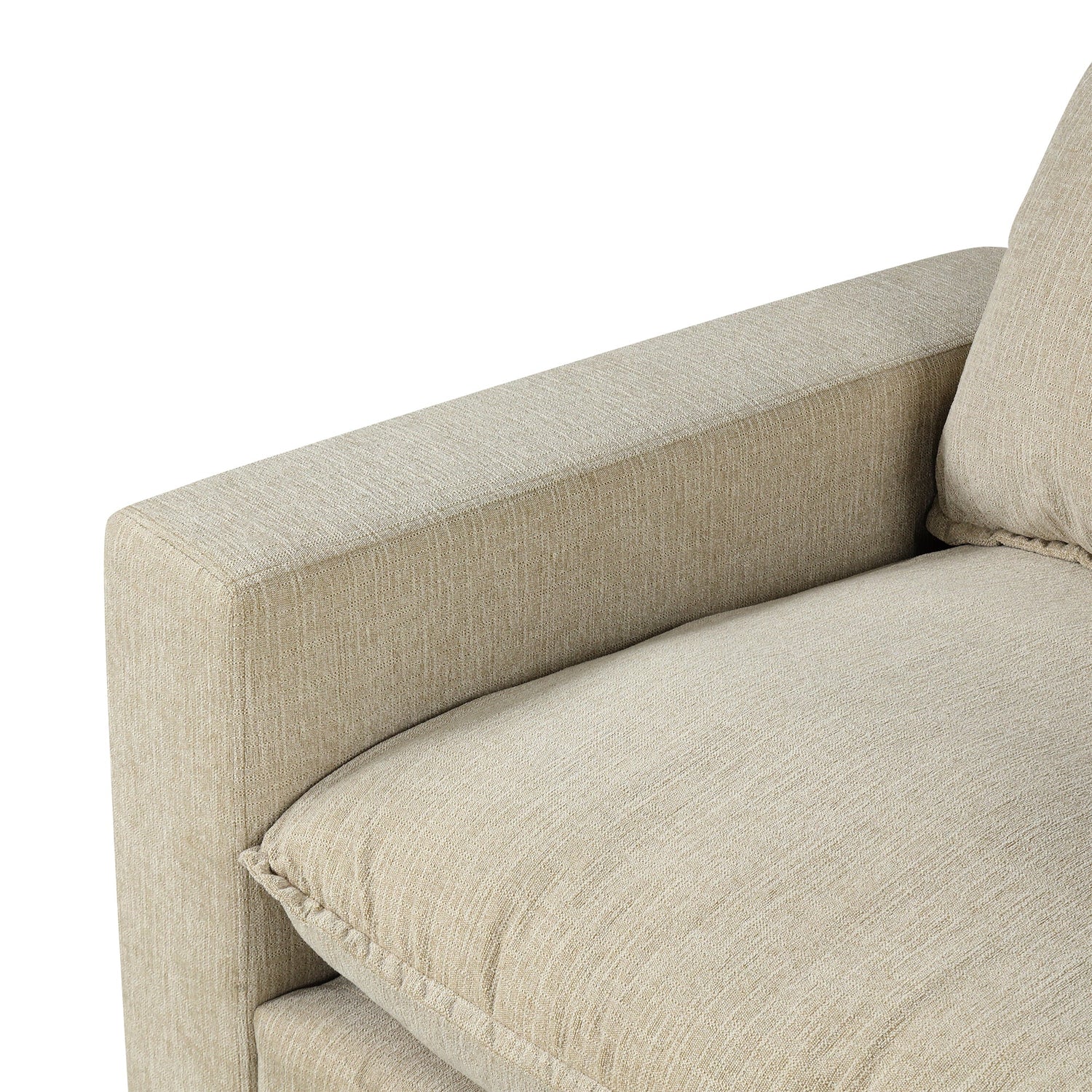 Chenille Upholstered Cloud Sofa Modular Sectional - Beige
