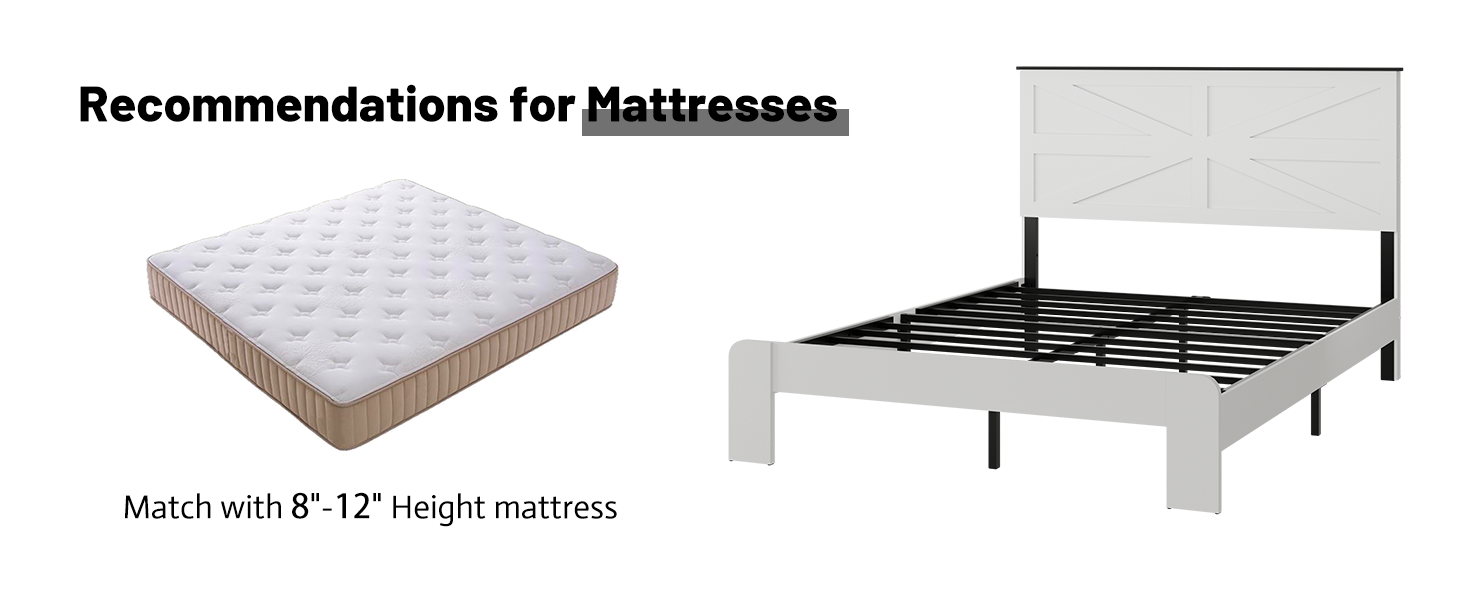 Wood Platform Bed Frame in White - King
