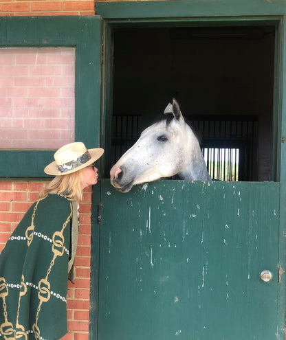 Equestrian House of Bits - Cotton Sustainable Knit Throw Blanket