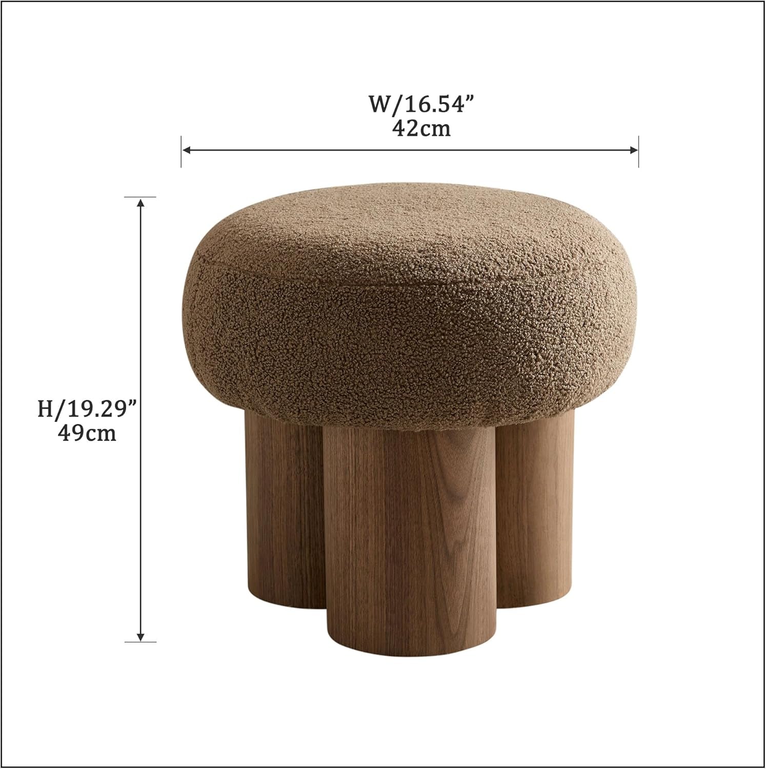 Brown Mushroom Stool Ottoman Footrest