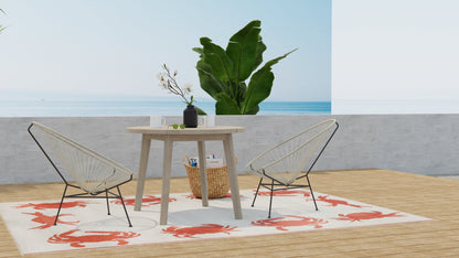 Crab Orange &amp; Cream Outdoor Mat