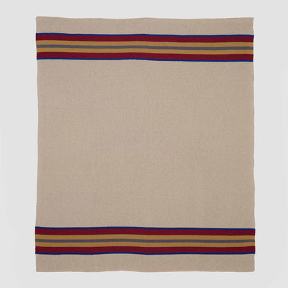Camp Stripe - Cotton Sustainable Knit Throw Blanket Fall Rustic Gift