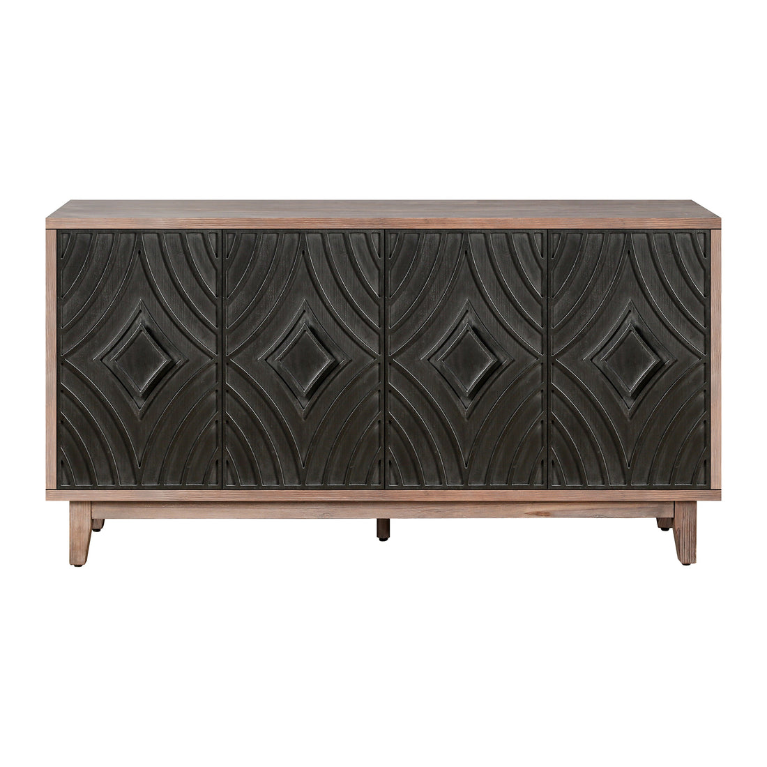 Two-Tone Mid Century Diamond Sideboard - 60"