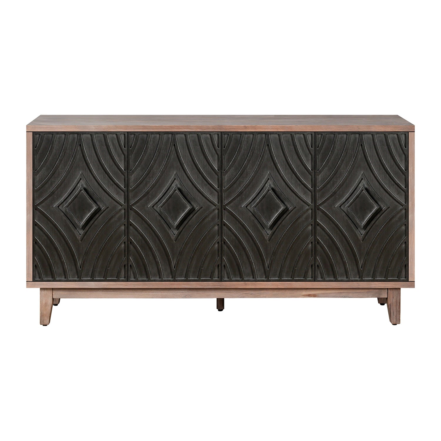 Two-Tone Mid Century Diamond Sideboard - 60"