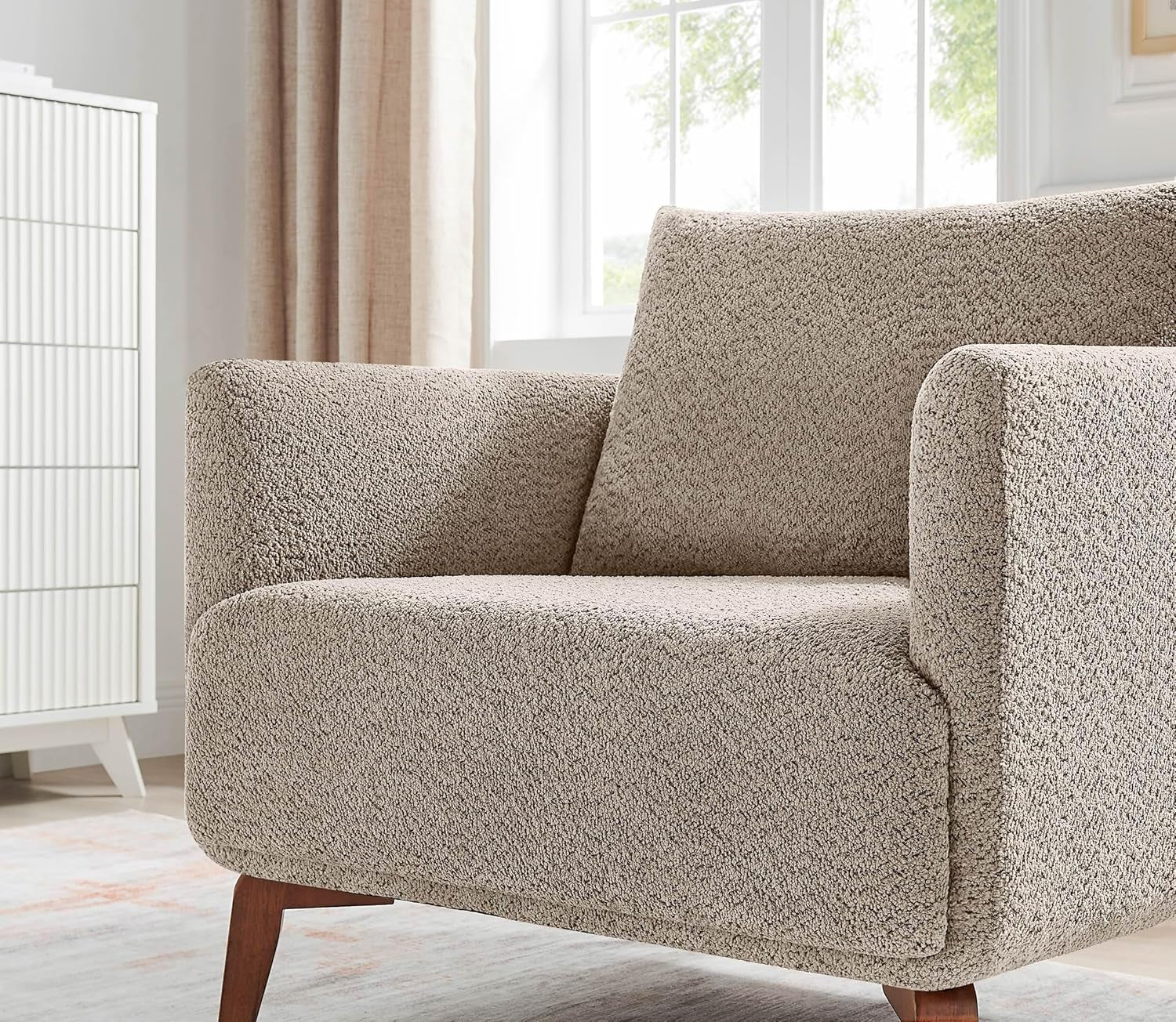 Oversized Upholstered Accent Chair In Greige