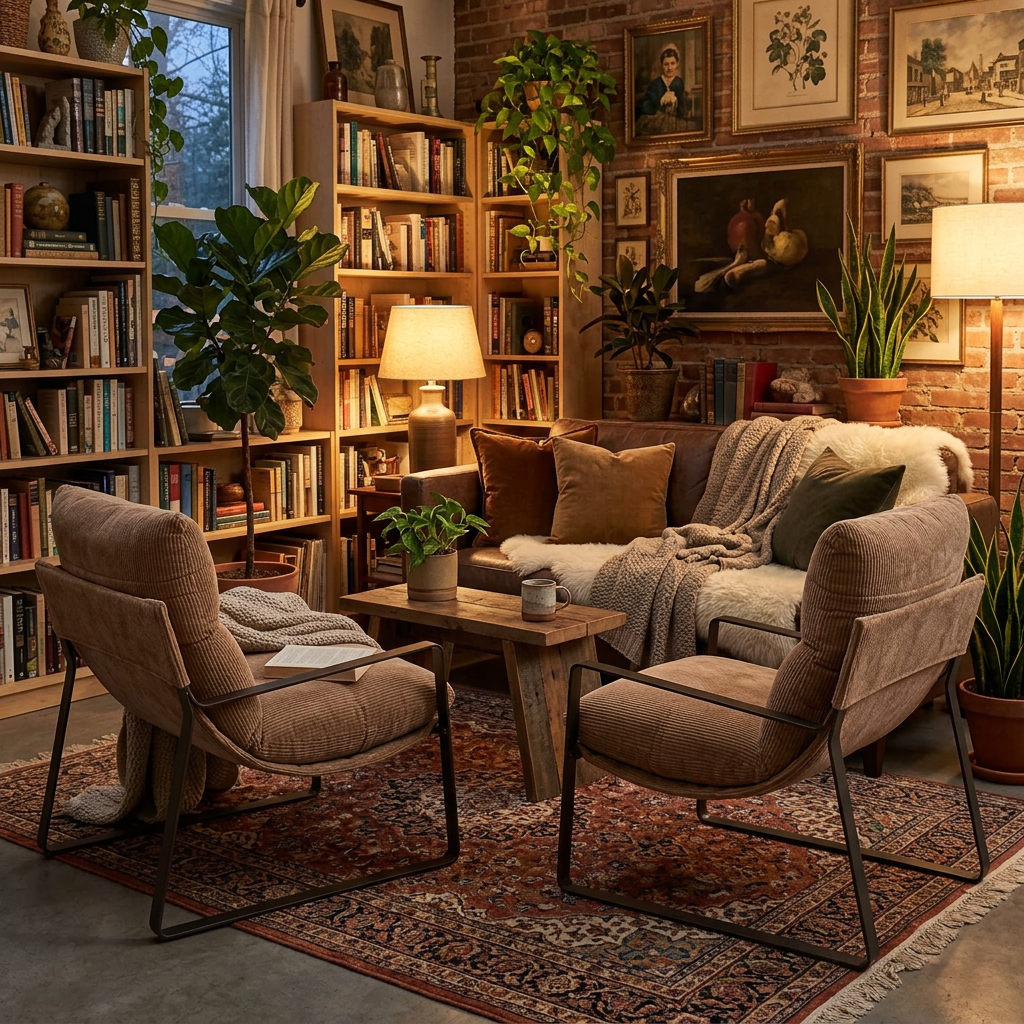 Set of 2 Cushioned Accent Chairs in Khaki