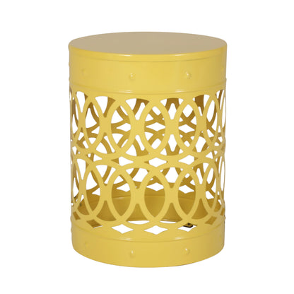Set of 2 Outdoor Metal Accent Tables - Yellow