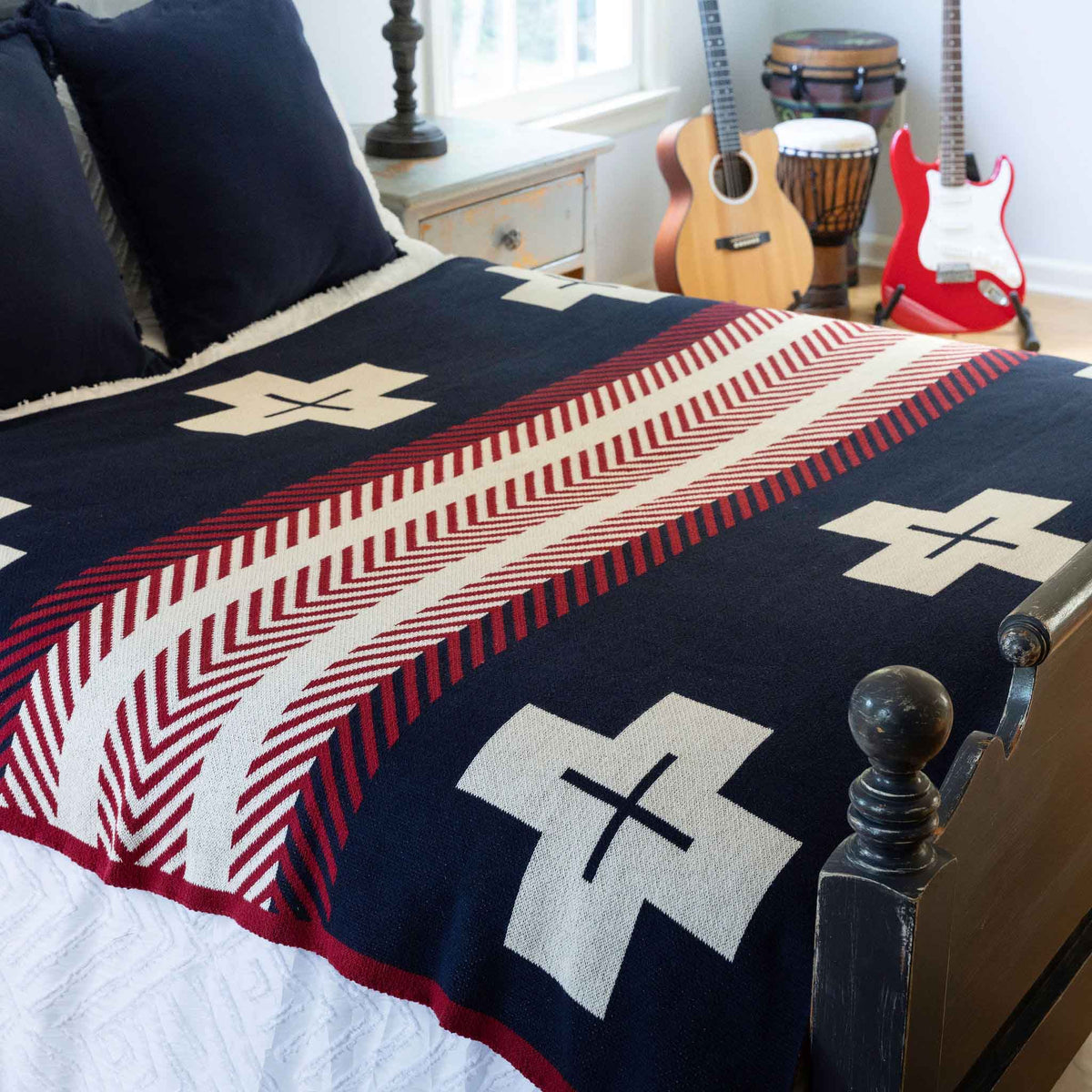 Heritage Trail - Cotton Sustainable Knit Geometric Throw Blanket