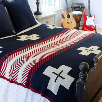 Heritage Trail - Cotton Sustainable Knit Geometric Throw Blanket