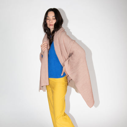 Ribbed Organic Cotton Knit Throw Blanket