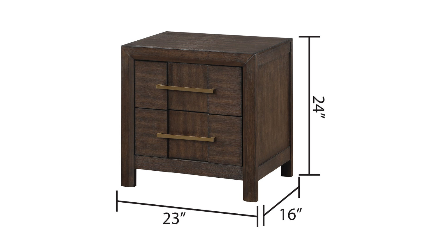 Modern 4 Piece Bedroom Set in Dark Walnut - King Size