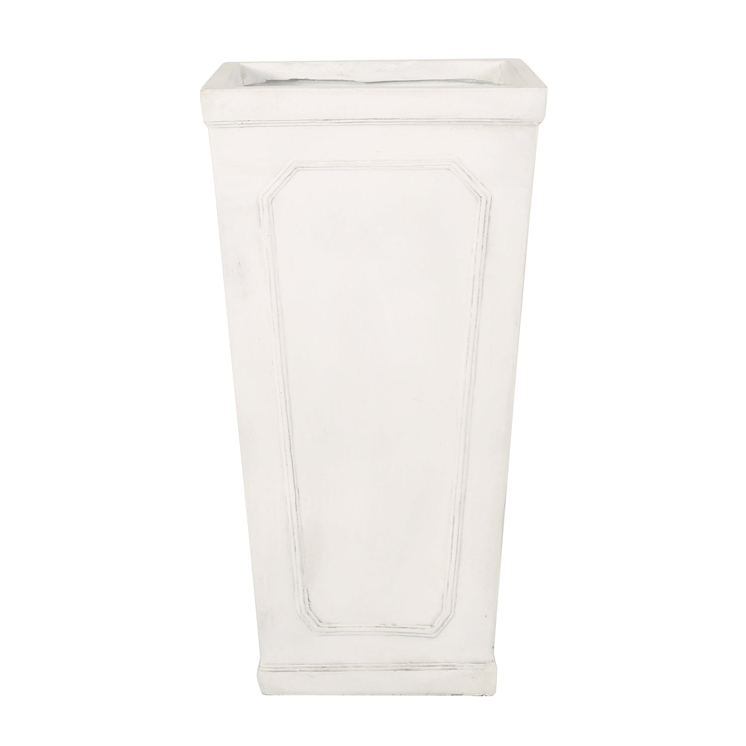 Tall Outdoor MGO Planter with Antique White Finish