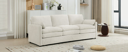 Cozy Upholstered 3-Seater Sofa with Plush Double Cushion and Ergonomic Design
