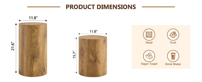 Modern Minimalist Set of Two Cylinder Coffee Tables