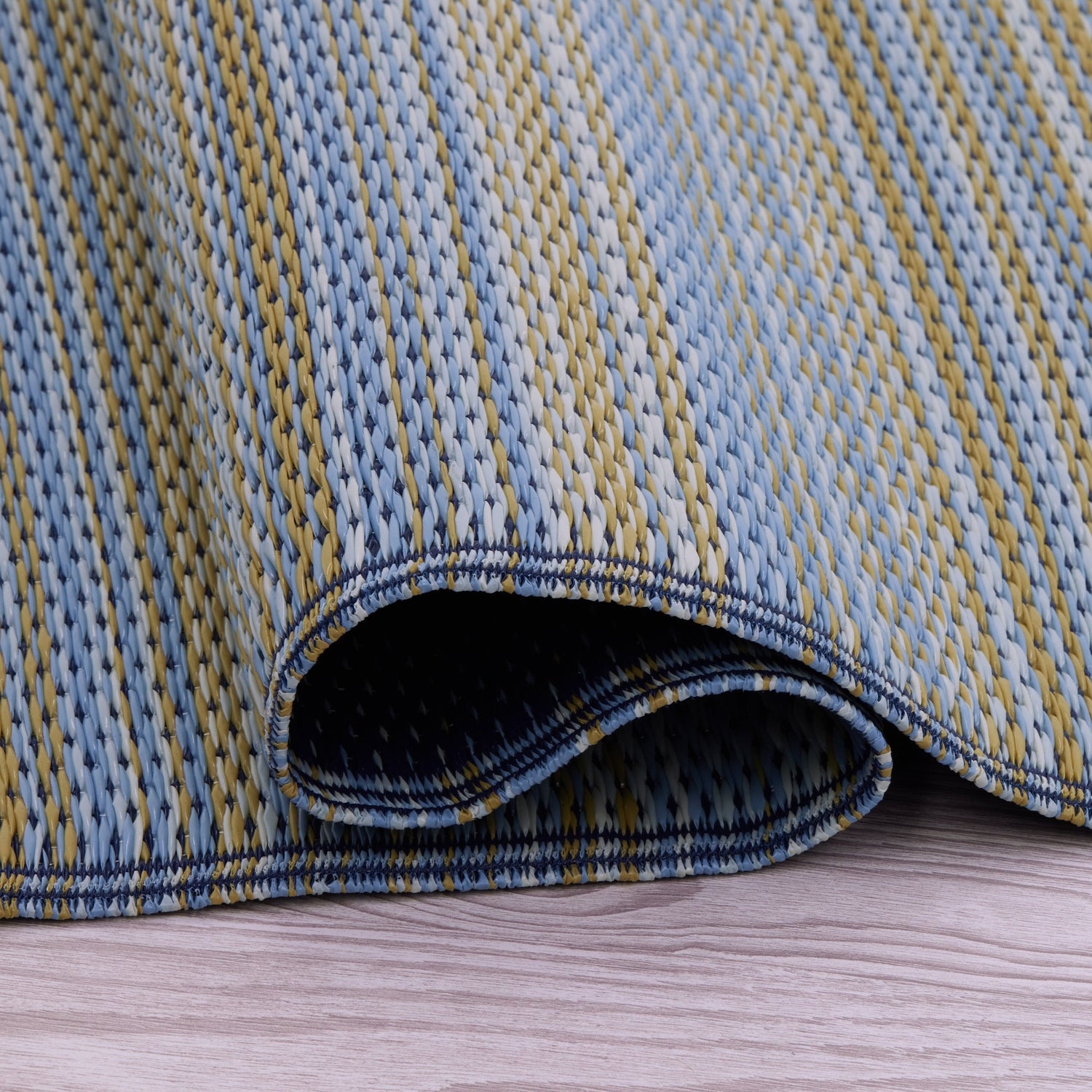 Cancun Shadow -  Reversible Blue Outdoor Rug