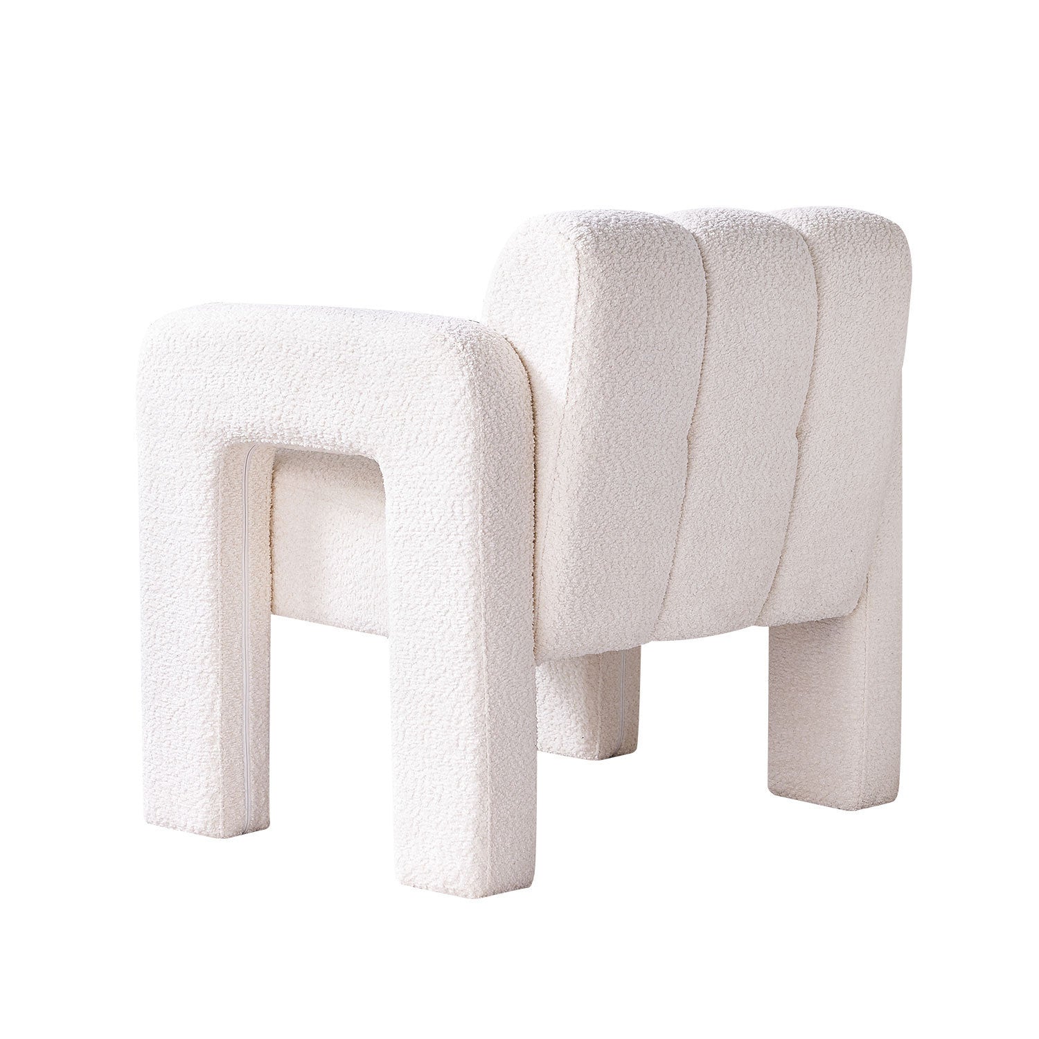 White Boucle Upholstered Accent Chair