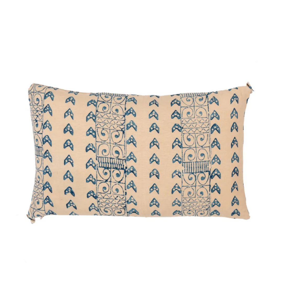 Zambia Blue Petit Lumbar Pillow Cover, No Tassels