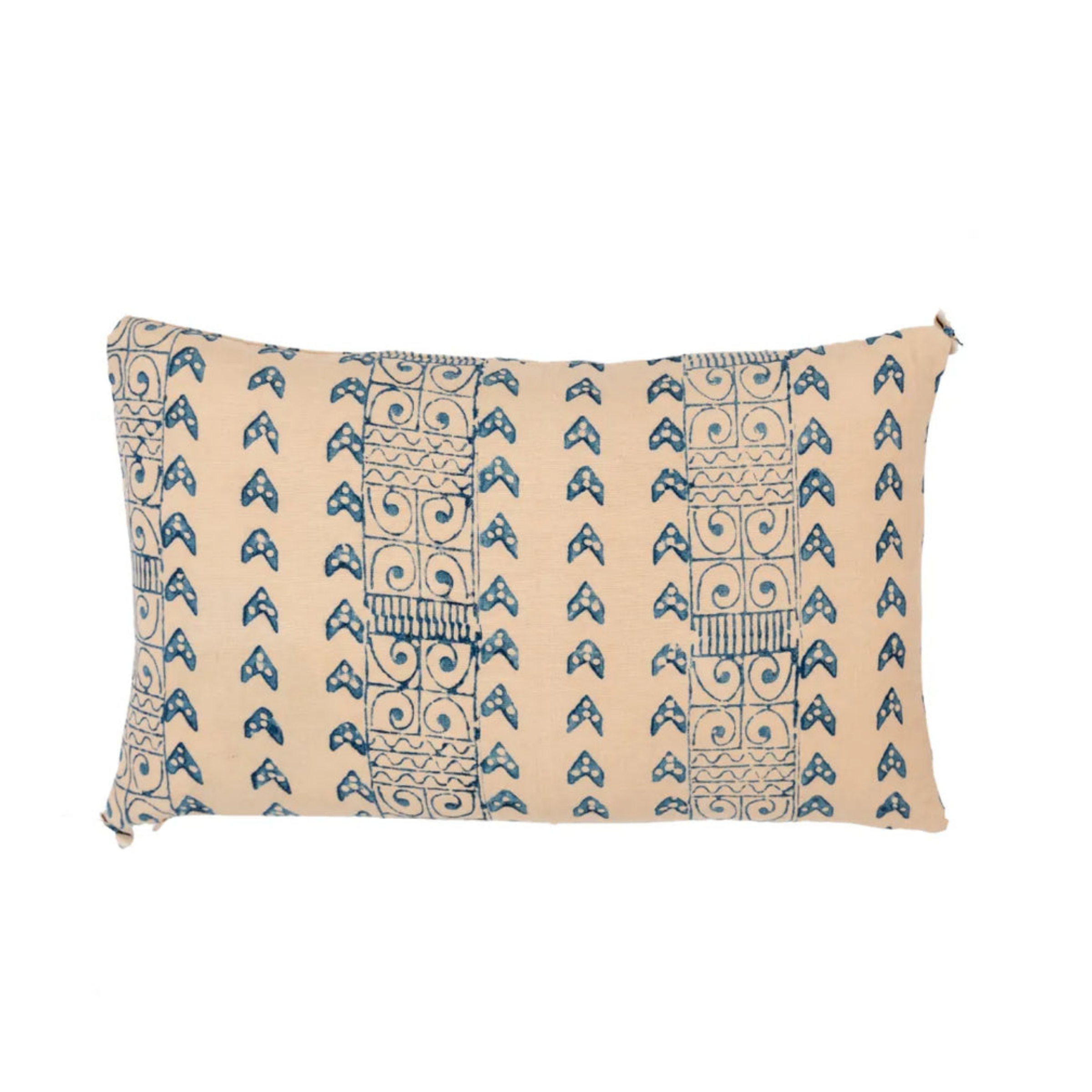 Zambia Blue Petit Lumbar Pillow Cover, No Tassels