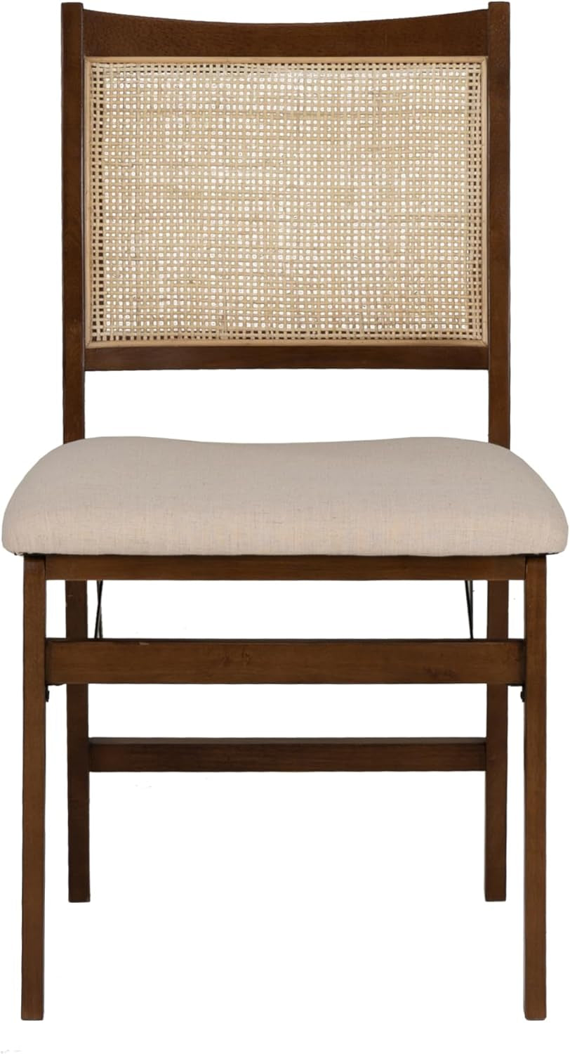 Kasi Brown Natural Rattan Cane Foldable Dining Side Chair