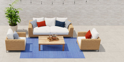 Basic Blue &amp; White Outdoor Mat